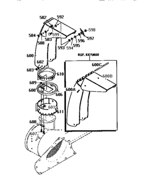 Discharge Chute Assembly Diagram and Parts List for 536886623  Craftsman Snow Blower