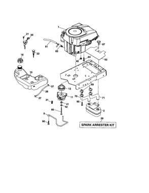 Engine Diagram and Parts List for 917286900  Craftsman Lawn Tractor