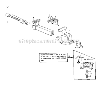 Unit Parts Diagram and Parts List for 50651940  Craftsman Vise