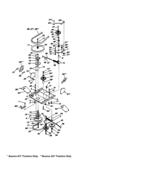 Pulleys/frame Diagram and Parts List for 48624837  Craftsman Snow Blower