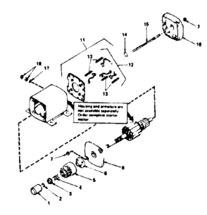 Starter Motor Diagram and Parts List for 143286132  Craftsman Engine