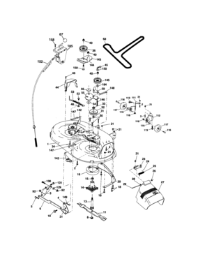 Mower Deck Diagram and Parts List for 917276824  Craftsman Lawn Tractor