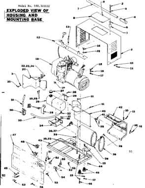 Housing And Mounting Base Diagram and Parts List for 580320032  Craftsman Engine