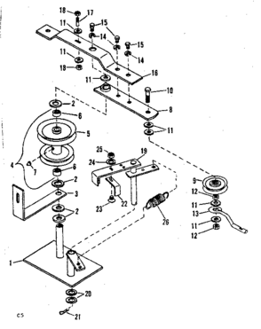 Pulley Assembly Diagram and Parts List for 84226061  Craftsman Snow Blower