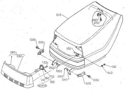 Bonnet - Hood Diagram and Parts List for 3904  Craftsman Lawn Mower