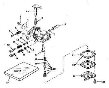 Carburetor No. 631245 Diagram and Parts List for 143571052  Craftsman Engine