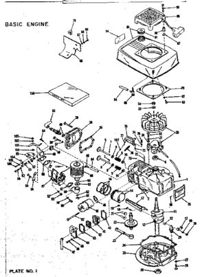 Basic Engine Diagram and Parts List for 14360327  Craftsman Engine