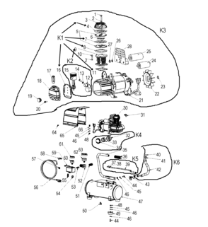 Air Compressor Diagram and Parts List for 921153620  Craftsman Compressor