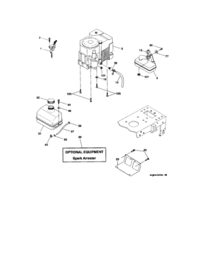 Engine Diagram and Parts List for 917273150  Craftsman Lawn Tractor