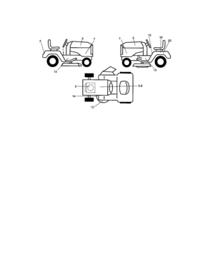 Decals Diagram and Parts List for 917286070  Craftsman Lawn Tractor