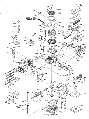 Replacement Parts Diagram and Parts List for 143396132  Craftsman Engine