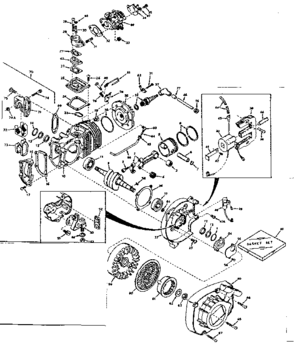 Engine Diagram and Parts List for 917351150  Craftsman Chainsaw