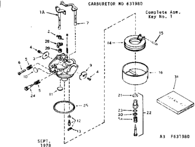 Replacement Parts Diagram and Parts List for 143679022  Craftsman Engine