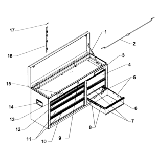 Chest Diagram and Parts List for 706877440  Craftsman Tool Stand & Cart