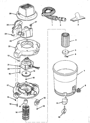 Unit Diagram and Parts List for 113179190  Craftsman Filters & Accessories