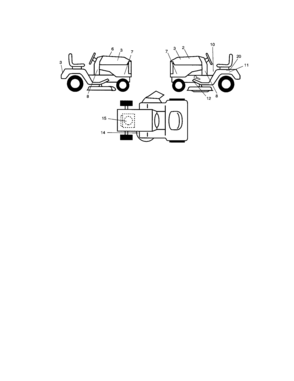 Decals Diagram and Parts List for 917286080  Craftsman Lawn Tractor