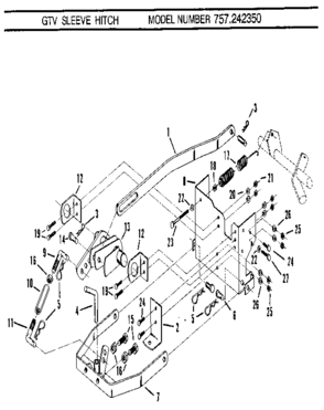 Part Location Diagram of 8320J Craftsman Hitch