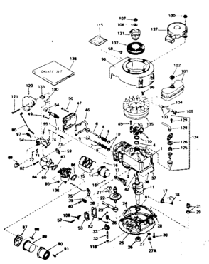 Engine Diagram and Parts List for 143285072  Craftsman Engine