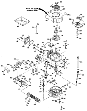Replacement Parts Diagram and Parts List for 143414122  Craftsman Engine