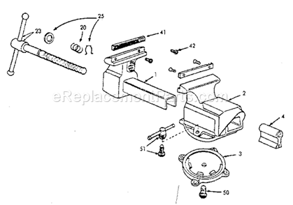 Unit Parts Diagram and Parts List for 51861  Craftsman Vise