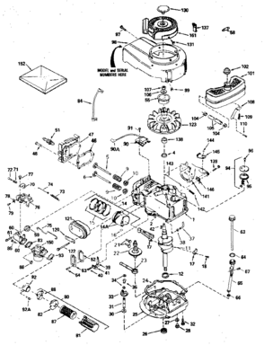 Replacement Parts Diagram and Parts List for 143395012  Craftsman Engine