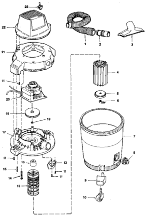Unit Diagram and Parts List for 113178061  Craftsman Filters & Accessories