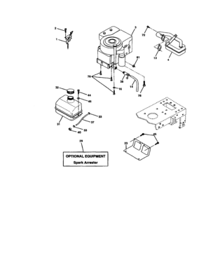 Engine Diagram and Parts List for 917272671  Craftsman Lawn Tractor