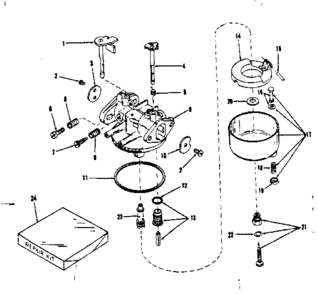 Carburetor No.29168 (lmg-132) Diagram and Parts List for 14311301  Craftsman Engine