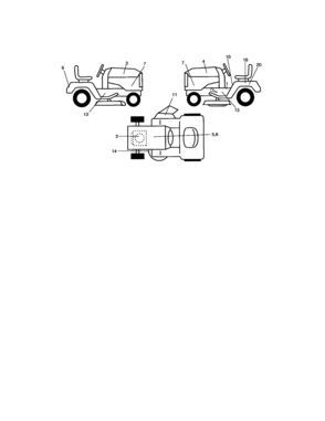 Decals Diagram and Parts List for 917276410  Craftsman Lawn Tractor