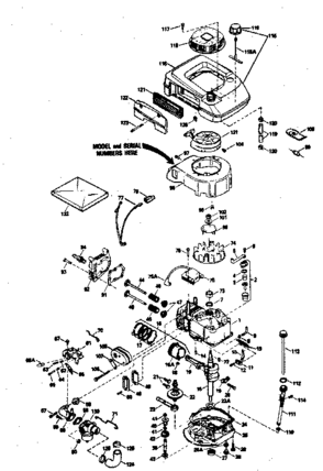 Engine Diagram and Parts List for 143374412  Craftsman Engine