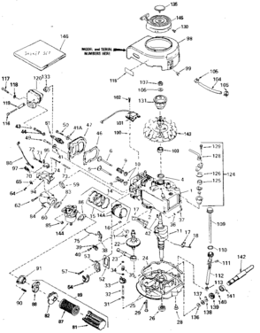 Replacement Parts Diagram and Parts List for 143385052  Craftsman Engine