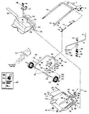 Main Frame Diagram and Parts List for 536884250  Craftsman Snow Blower