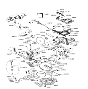 Mitter Saw Diagram and Parts List for 137212361  Craftsman Miter Saw
