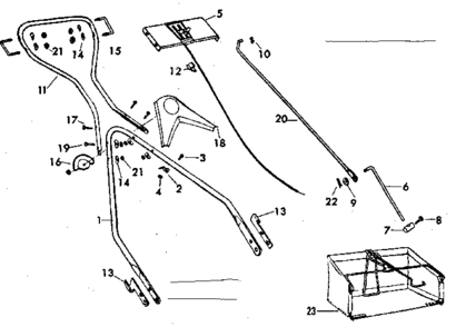 Handle Assembly Diagram and Parts List for 53681995  Craftsman Lawn Mower