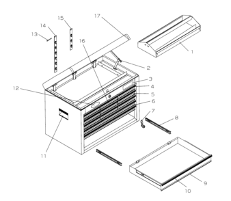 Tool Chest Diagram and Parts List for 706659123  Craftsman Tool Stand & Cart
