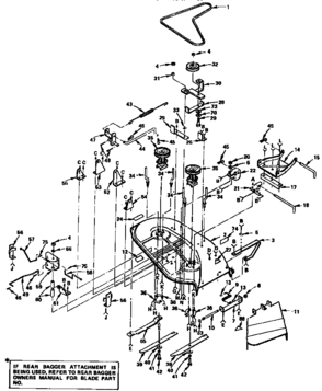 36" Mower Diagram and Parts List for 917255727  Craftsman Lawn Tractor