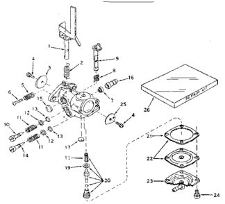 Carburetor No. 631301 Diagram and Parts List for 200183122  Craftsman Engine