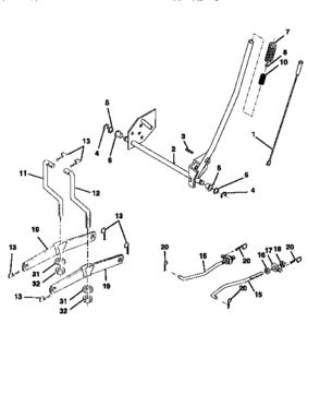 Lift Diagram and Parts List for 917256390  Craftsman Lawn Tractor