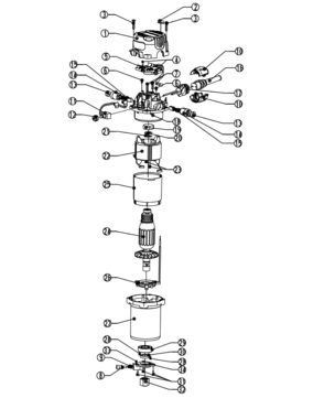 Router Diagram and Parts List for 32027680  Craftsman Router