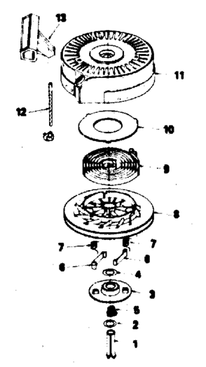 Rewind Starter No. 590621 Diagram and Parts List for 143384062  Craftsman Engine