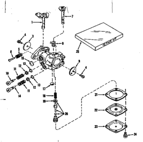 Carburetor No.30119 Diagram and Parts List for 143102091  Craftsman Engine