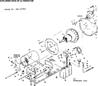 Alternator Diagram and Parts List for 580327811  Craftsman Generator