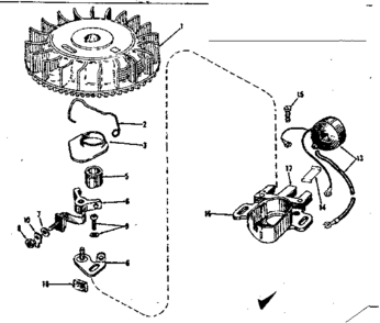 Model 143.122272 Uses Magneto No. 610666 Diagram and Parts List for 143122272  Craftsman Engine