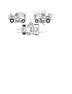 Decals Diagram and Parts List for 917273380  Craftsman Lawn Tractor