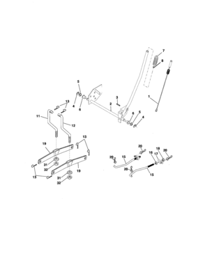 Lift Assembly Diagram and Parts List for 917276410  Craftsman Lawn Tractor