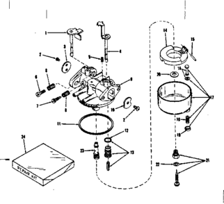 Carburetor No. 29505 (lmg-141) Diagram and Parts List for 143104030  Craftsman Engine