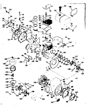 Basic Engine Diagram and Parts List for 143582132  Craftsman Engine