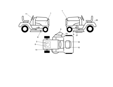 Decals Diagram and Parts List for 917992311  Craftsman Lawn Tractor