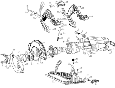 Diagram Diagram and Parts List for CMES510 Type 1 Craftsman Circular Saw