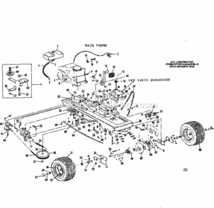 Page C Diagram and Parts List for 536250870  Craftsman Lawn Tractor